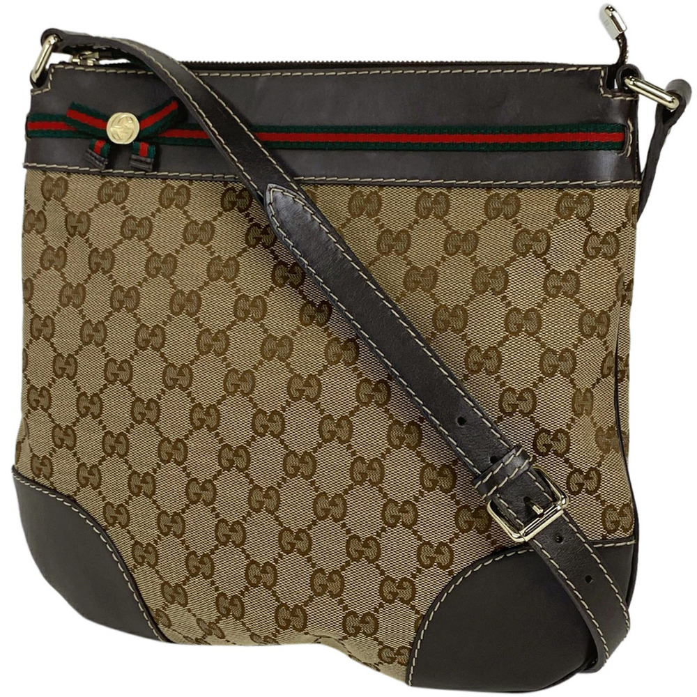 Gucci GG shoulder bag Sherry Web Rion canvas brown red green